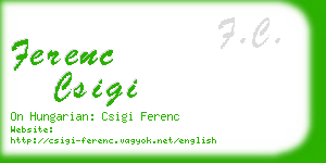 ferenc csigi business card